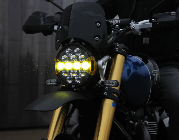 Phare LED pour moto D14 Destroyer - Compatible universel 6,75" rond