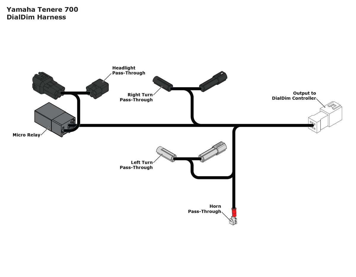 适用于 Yamaha Tenere 700 的 DialDim™ 灯光控制器