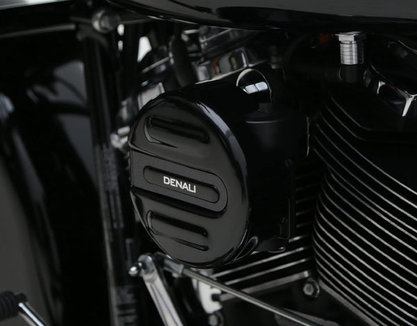 Satin Black Dual Air Horn System For Harley-Davidson
