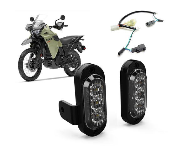 Kit Sinyal Belok T3 Terpasang di Garpu Plug-&-Play untuk Kawasaki KLR650