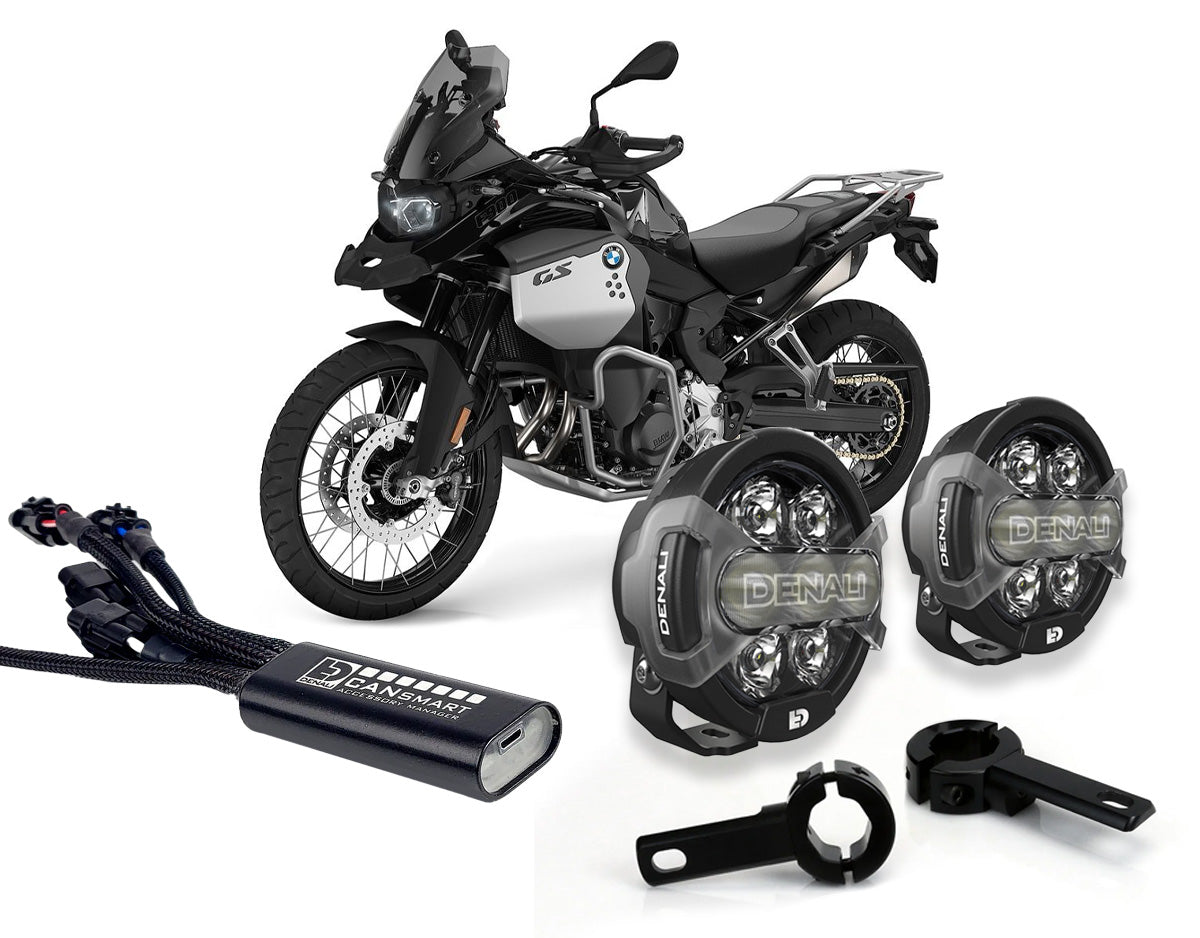 D7 Pro Premium belysningssæt med Crashbar-beslag - BMW K1600 / R9T / R18 / S1000XR / F900GS / F900XR / F800GS / F850GS / F750GS
