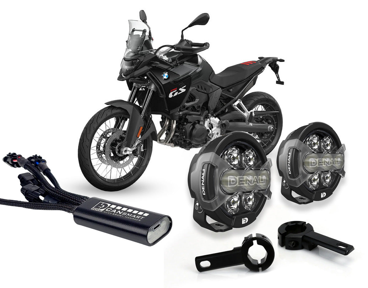 D7 Pro Premium belysningssæt med Crashbar-beslag - BMW K1600 / R9T / R18 / S1000XR / F900GS / F900XR / F800GS / F850GS / F750GS