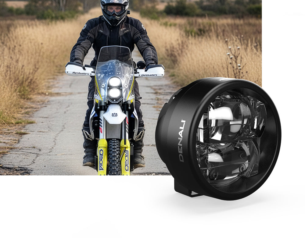 flood light for motorcycle helmet 300 Lumen Tactical Zoom and stand out on the road. Enduro Helmet light LUMONITE Leader