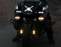 Zestaw świateł do jazdy na motocyklu montowanych na błotniku DL2 (przezroczyste, bursztynowe lub żółte)