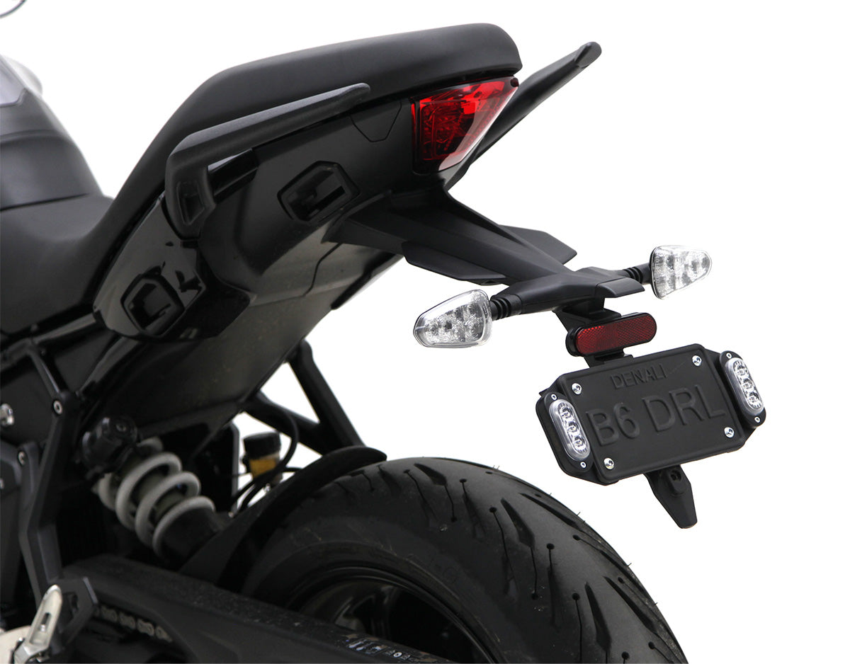 T3-S™ Smart Turn Signal & DRL Pods with License Plate Mount for Motorcycles – Rear
