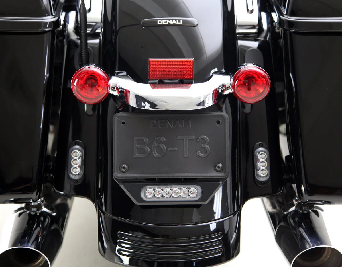 T3-S™ Smart Turn Signal & DRL Pods with License Plate Mount for Motorcycles – Rear