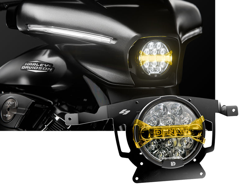 Ace-One-ajovaloasenssisetti Denali-valaisimilla '24-'26 Harley-Davidson Street Glideen, Kraus Motor Co:n valmistama