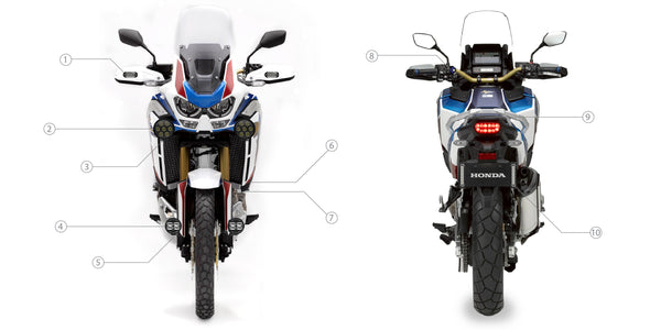 Honda Africa Twin Adventure Sports '20-'25 CANsmart™ Off-Road LED Lighting & Visibility Bundle