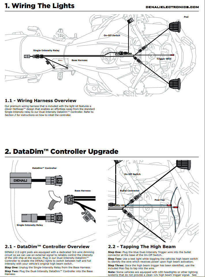 DataDim™ ドライビングライトハーネス用デュアル強度コントローラー