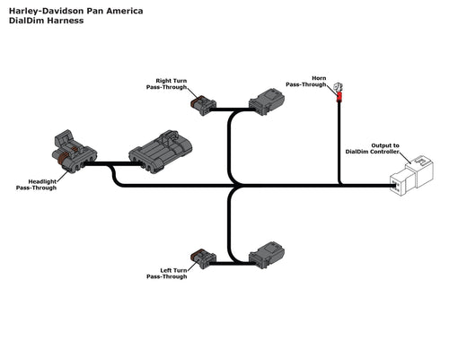 Plug-&-Play DialDim kabeladapter för Harley-Davidson Pan America 1250