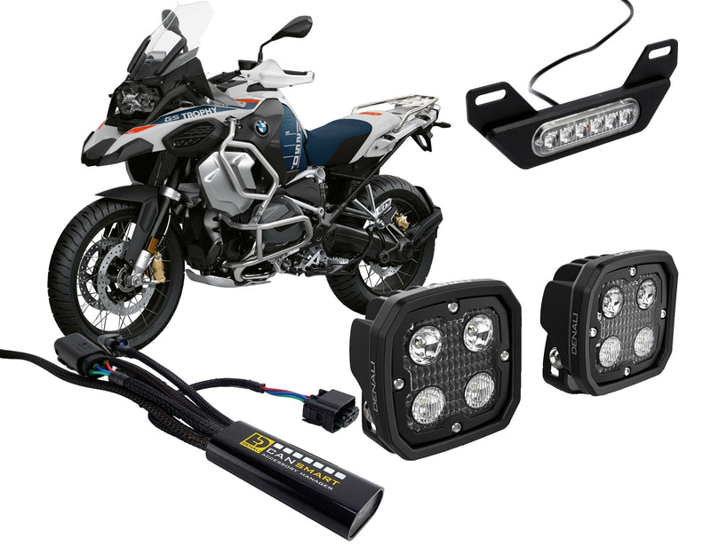 BMW R1250GS, GSA, RT, RS, R 및 대부분의 R1200 모델용 DENALI D4, B6 및 Cansmart™ 조명 번들