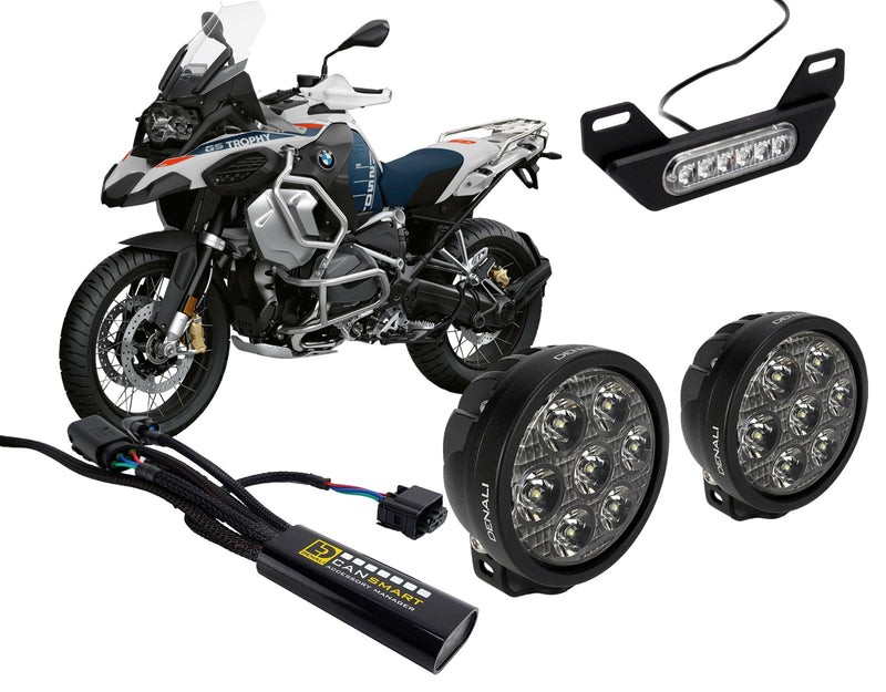 BMW R1250GS, GSA, RT, RS, R 및 대부분의 R1200 모델용 DENALI D7, B6 및 Cansmart™ 조명 번들