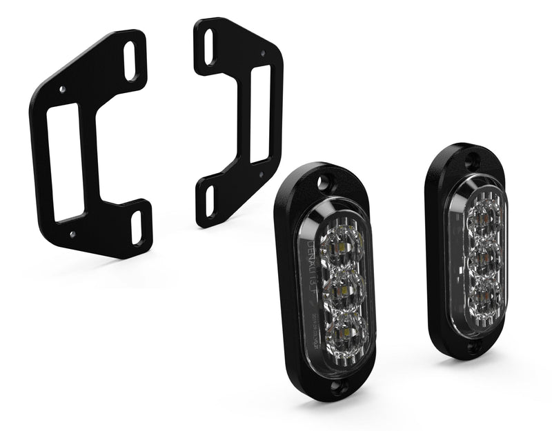 T3 Rear Switchback LED Turn Signal Pods with License Plate Mount