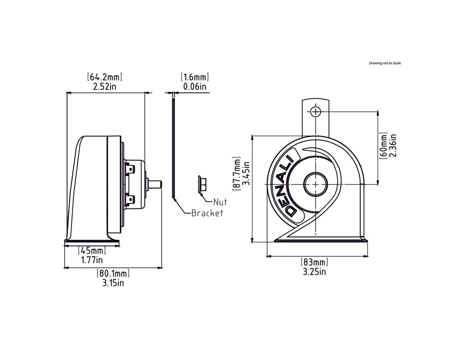 Denali SoundBOMB Mini 113dB Horn / Hupe, Hupen